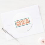 Aquaman Its Showtime Letters Classic Round Sticker