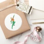 Aquaman Leaps Up Classic Round Sticker