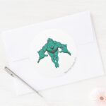 Aquaman Lunging Forward Teal Classic Round Sticker