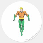 Aquaman Runs Classic Round Sticker