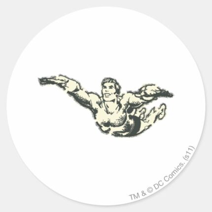 Aquaman Soars BW Classic Round Sticker