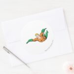 Aquaman Soars Classic Round Sticker