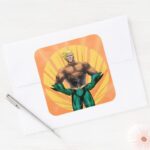 Aquaman Standing Square Sticker
