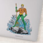 Aquaman Stands With Pitchfork Sticker