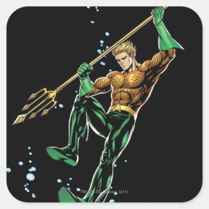 Aquaman With Spear Square Sticker
