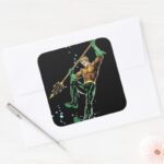 Aquaman With Spear Square Sticker