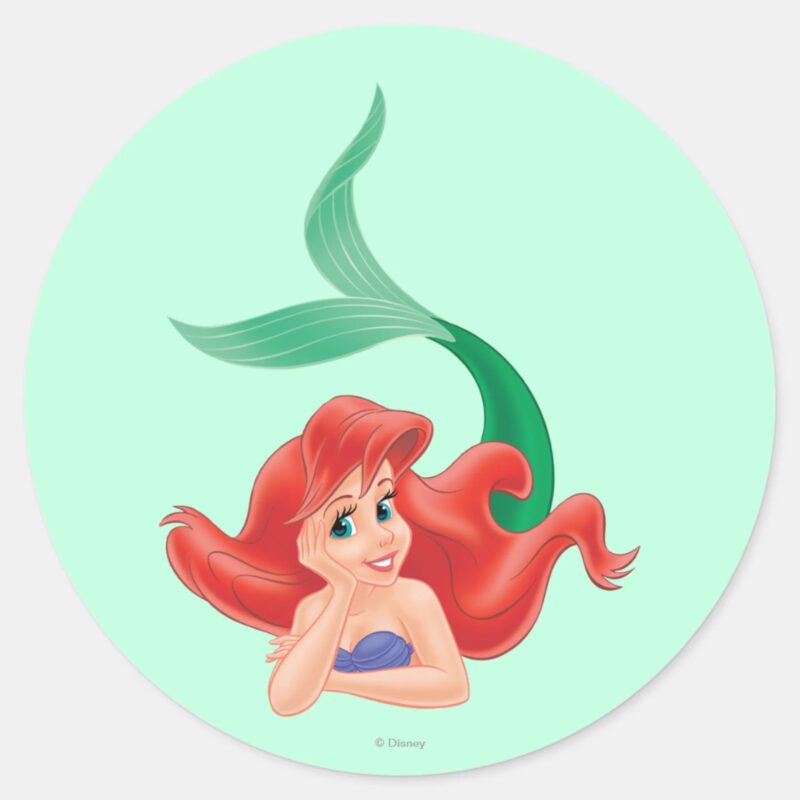 Ariel Laying Down Classic Round Sticker Ariel Laying Down Classic Round Sticker