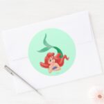 Ariel Laying Down Classic Round Sticker