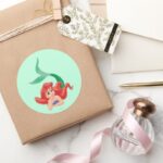 Ariel Laying Down Classic Round Sticker