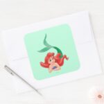 Ariel Laying Down Square Sticker