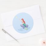 Ariel Sitting On Rock Classic Round Sticker