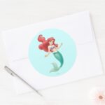 Ariel Swimming Classic Round Sticker