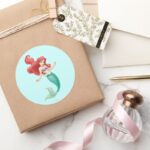 Ariel Swimming Classic Round Sticker