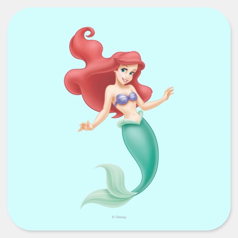 Ariel Swimming Square Sticker Ariel Swimming Square Sticker