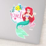 Ariel With Flounder Name Graphic Sticker