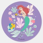 Ariel Flounders Undersea Shell Abration Classic Round Sticker