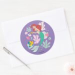Ariel Flounders Undersea Shell Abration Classic Round Sticker