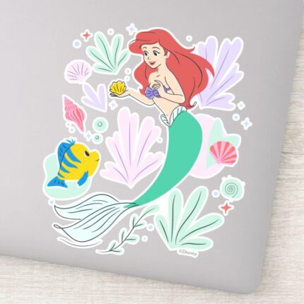 Ariel Flounders Undersea Shell Abration Sticker