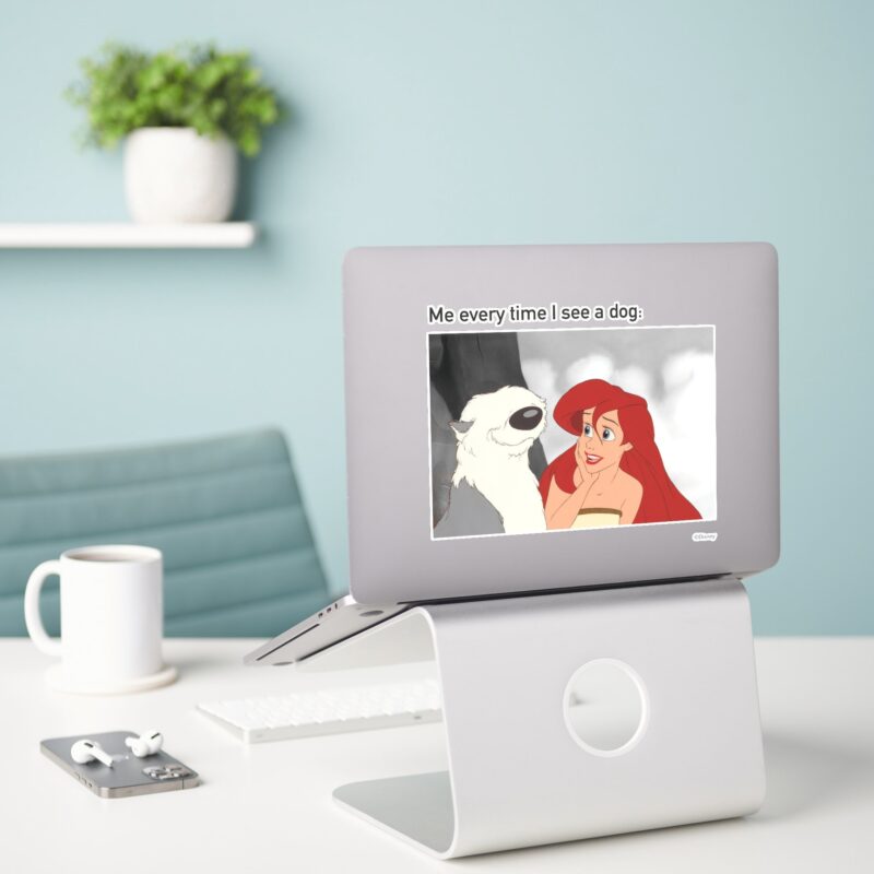 Ariel Max Meme Me Every Time I See A Dog Sticker