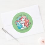 Ariel Mermaid Hair Dont Care Classic Round Sticker