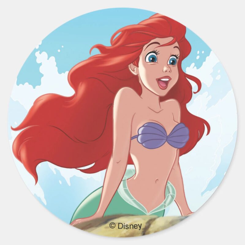 Ariel Adventure Begins With You Classic Round Sticker Ariel Adventure Begins With You Classic Round Sticker