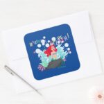 Ariel Making A Splash Square Sticker