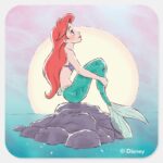 Ariel The Little Mermaid Pearlescent Princess Square Sticker
