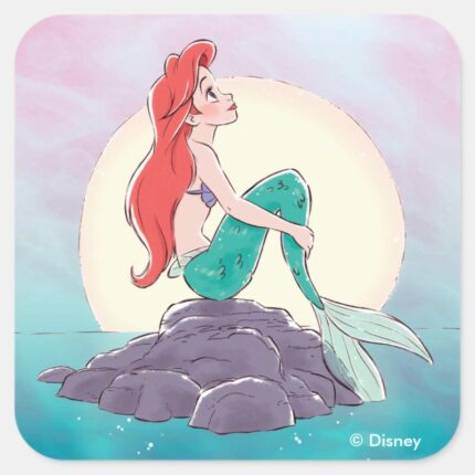 Ariel The Little Mermaid Pearlescent Princess Square Sticker