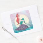 Ariel The Little Mermaid Pearlescent Princess Square Sticker