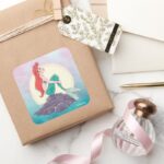 Ariel The Little Mermaid Pearlescent Princess Square Sticker