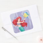 Ariel And Flounder Square Sticker