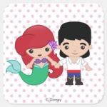 Ariel And Prince Eric Emoji Square Sticker