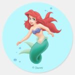 Ariel With Bubbles Classic Round Sticker