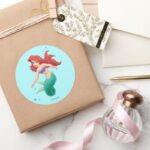 Ariel With Bubbles Classic Round Sticker
