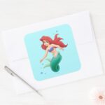 Ariel With Bubbles Square Sticker