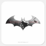 Arkham City Bat Symbol Square Sticker