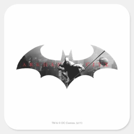 Arkham City Bat Symbol Square Sticker