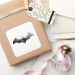 Arkham City Bat Symbol Square Sticker