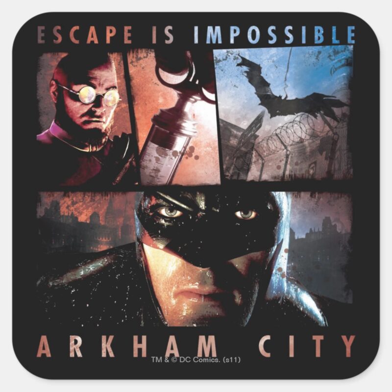 Arkham City Escape Is Impossible Square Sticker Arkham City Escape Is Impossible Square Sticker
