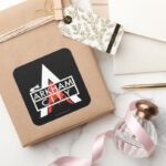 Arkham City Logo White Square Sticker