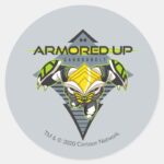 Armored Up Omni Kix Cannonbolt Classic Round Sticker