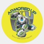 Armored Up Omni Kix Slapback Classic Round Sticker