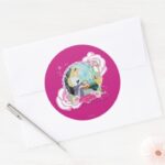 Aurora Gentle And Graceful Classic Round Sticker