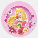 Aurora Graceful Princess Classic Round Sticker