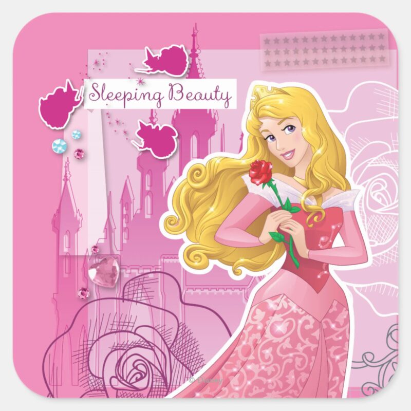 Aurora Sleeping Beauty Square Sticker Aurora Sleeping Beauty Square Sticker
