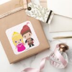 Aurora And Prince Philip Emoji Square Sticker