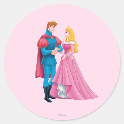 Aurora And Prince Phillip Classic Round Sticker