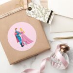 Aurora And Prince Phillip Classic Round Sticker