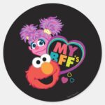 BFF Abby And Elmo Classic Round Sticker