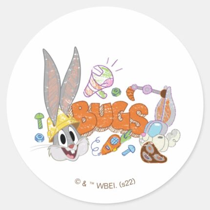 BUGS BUNNY BUILDERS™ BUGS BUNNY™ Sketch Art Classic Round Sticker